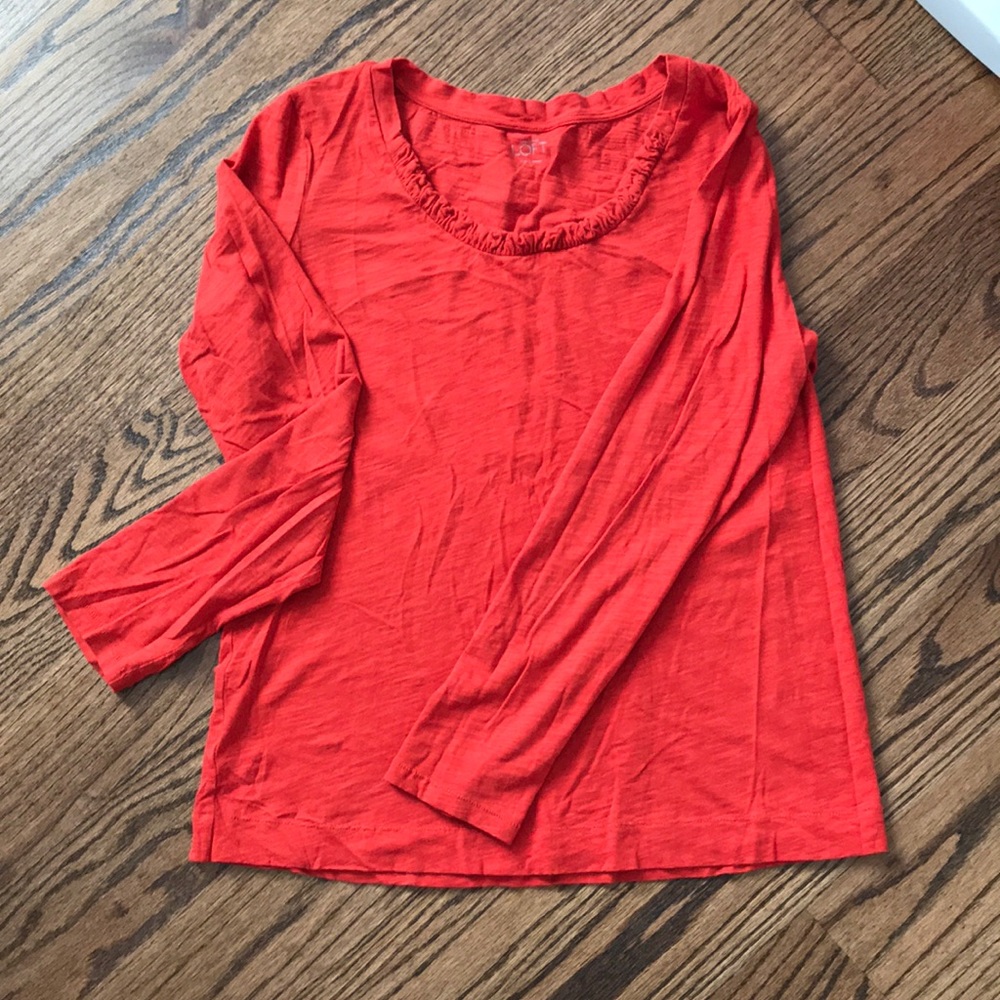 Loft long sleeve orange top